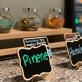 Terpene signs on counter