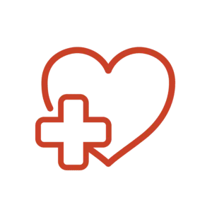 Illustration of heart and medical cross